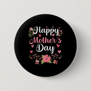 Fröhlicher Muttertag Mami Niedliche Blumenfrauen f Button