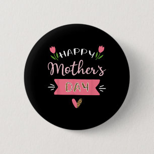 Fröhlicher Muttertag Mami Niedliche Blumenfrauen f Button