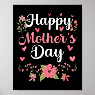 Fröhlicher Muttertag Mami Niedliche Blumenfrauen f Poster
