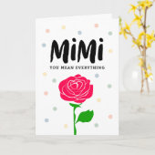 Fröhlicher Muttertag, Mimi, du Gemein alles Karte (Gelbe Blume)