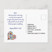 Fröhlicher Muttertag mit Folklore Herz, benutzerde Postkarte (Rückseite)