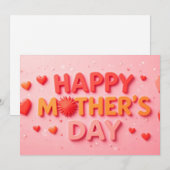 Fröhlicher Muttertag mit Herz Dankeskarte (Vorne/Hinten)