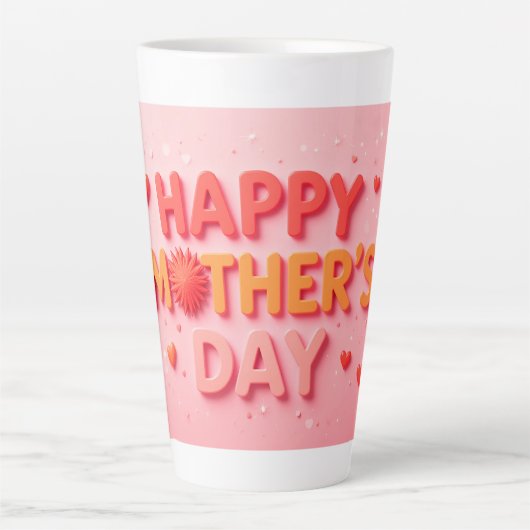 Fröhlicher Muttertag mit Herz Milchtasse (Vorderseite)