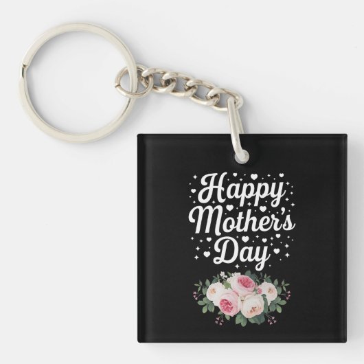 Fröhlicher Muttertag Niedliche Mama der Blüte Oma  Schlüsselanhänger (Vorderseite)