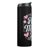 Fröhlicher Muttertag Niedliche Mama der Blüte Oma Thermosbecher (Nach links gedreht)