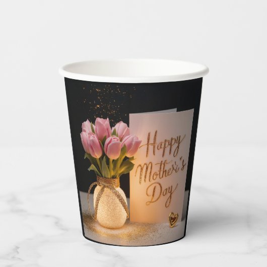 Fröhlicher Muttertag Pappbecher (Rückseite)
