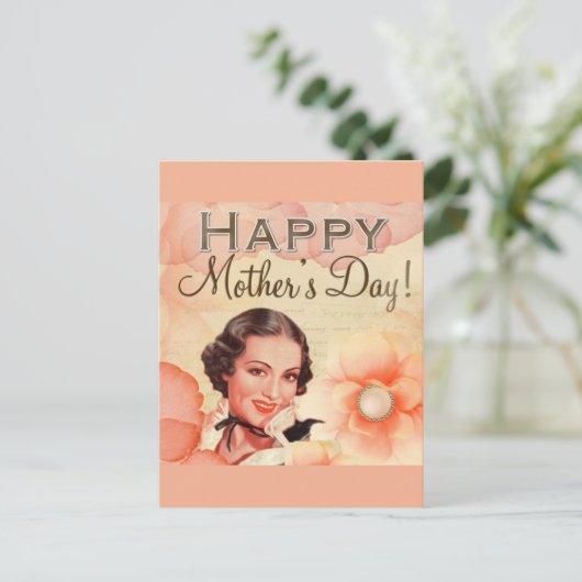 Fröhlicher Muttertag Postkarte (Stehend Vorderseite)