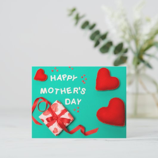 Fröhlicher Muttertag Postkarte (Stehend Vorderseite)