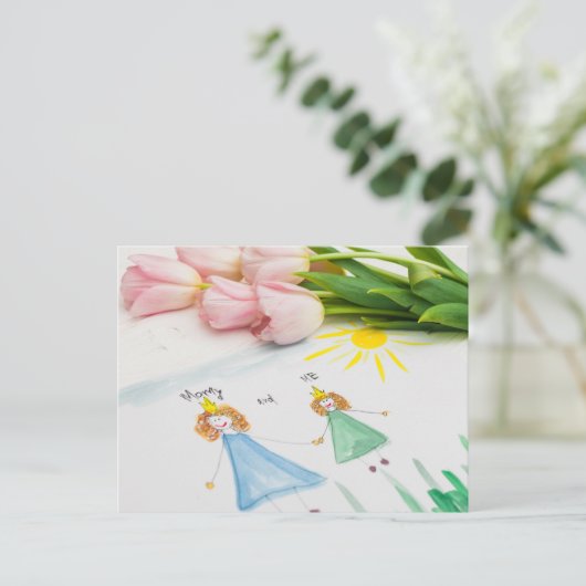 Fröhlicher Muttertag Postkarte (Stehend Vorderseite)