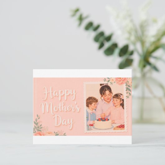 Fröhlicher Muttertag Postkarte (Stehend Vorderseite)