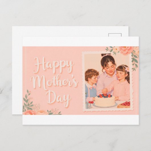 Fröhlicher Muttertag Postkarte (Vorne/Hinten)