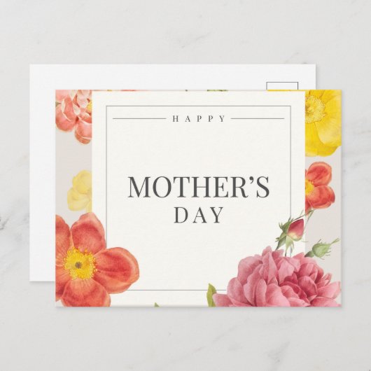 Fröhlicher Muttertag Postkarte (Vorne/Hinten)