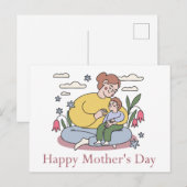 Fröhlicher Muttertag Postkarte (Vorne/Hinten)