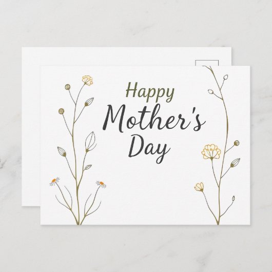 Fröhlicher Muttertag Postkarte (Vorne/Hinten)