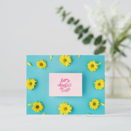 Fröhlicher Muttertag Postkarte (Stehend Vorderseite)