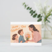 Fröhlicher Muttertag Postkarte (Stehend Vorderseite)