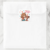 Fröhlicher Muttertag Quadratischer Aufkleber (Tasche)