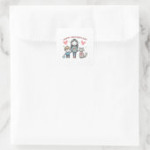 Fröhlicher Muttertag Quadratischer Aufkleber (Tasche)