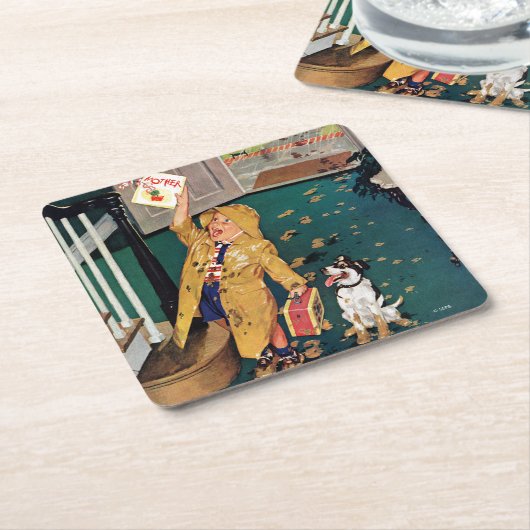 Fröhlicher Muttertag Rechteckiger Pappuntersetzer (angewinkelt)