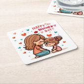 Fröhlicher Muttertag Rechteckiger Pappuntersetzer (angewinkelt)