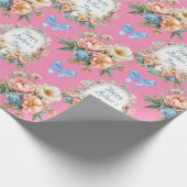 Fröhlicher Muttertag Romantisches Rosa Geschenkpapier (Ecke)