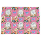 Fröhlicher Muttertag Romantisches Rosa Große Geschenktüte (Vorderseite)