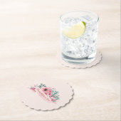 Fröhlicher Muttertag Rosa Aquarellblume Untersetzer (Vor Ort)