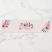 Fröhlicher Muttertag Rosa Aquarellblume Wasserflaschenetikett (Einzelnes Label)