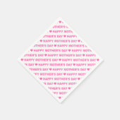 Fröhlicher Muttertag Rosa auf Weißbuch Napkin Serviette (Ecke)