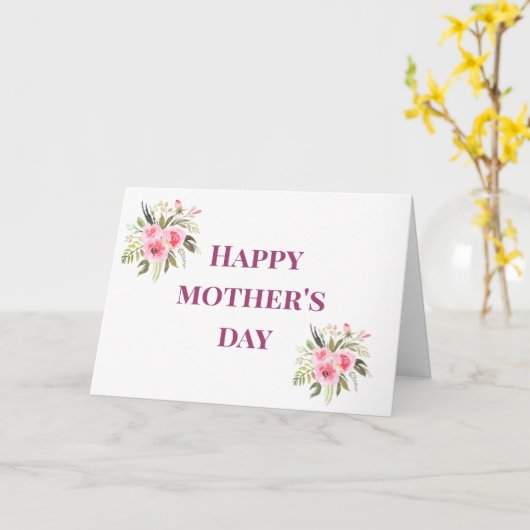 Fröhlicher Muttertag Rosa Blume Gruß Karte (Gelbe Blume)