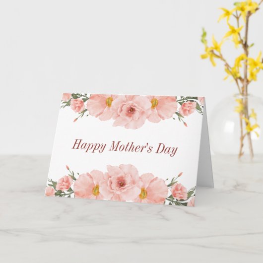 Fröhlicher Muttertag Rosa Blume Karte (Gelbe Blume)