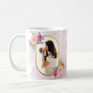 Fröhlicher Muttertag Rosa-Gold Foto Rahmen Kaffeetasse