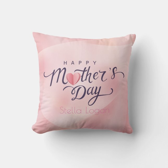 Fröhlicher Muttertag rosa Pillow Kissen (Vorderseite)