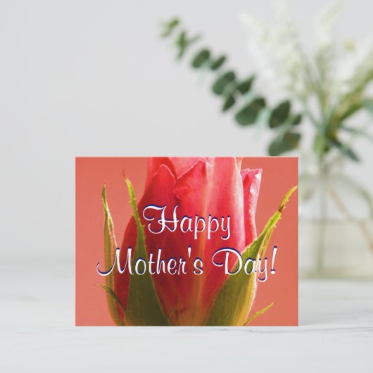 Fröhlicher Muttertag Rosa Rose I Postkarte (Stehend Vorderseite)