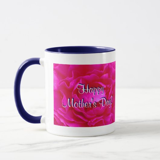 Fröhlicher Muttertag Rosa Rose III Tasse (Links)