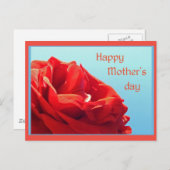 Fröhlicher Muttertag - rosa Rose Postkarte (Vorne/Hinten)