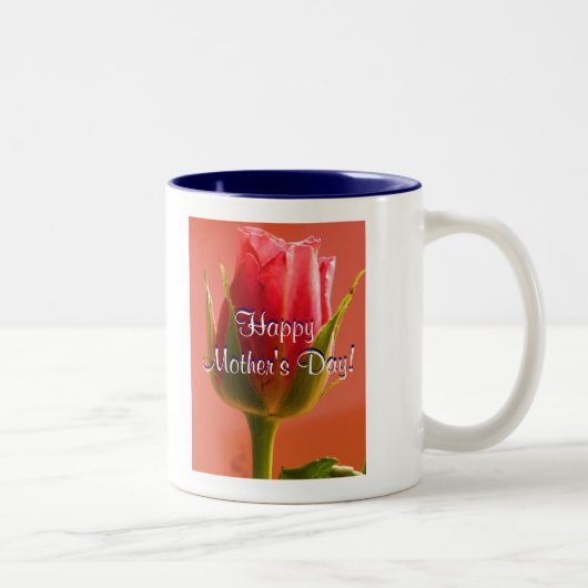 Fröhlicher Muttertag Rosa Rose Zweifarbige Tasse (Rechts)