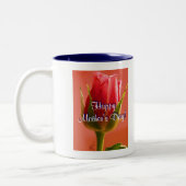 Fröhlicher Muttertag Rosa Rose Zweifarbige Tasse (Links)