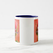 Fröhlicher Muttertag Rosa Rose Zweifarbige Tasse (Mittel)