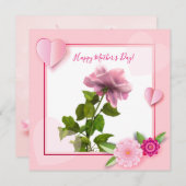 Fröhlicher Muttertag Rosa Rosen Aquarellblume Feiertagskarte (Vorne/Hinten)