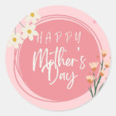 Fröhlicher Muttertag rosa Runder Aufkleber (Vorderseite)