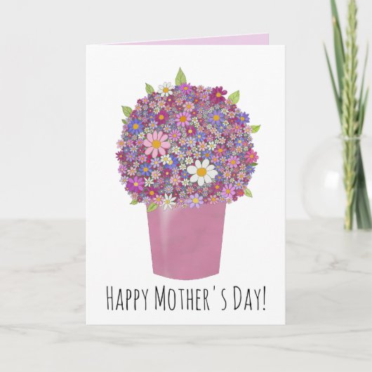 Fröhlicher Muttertag Rosa Strauß von Blume", Karte (Vorderseite)