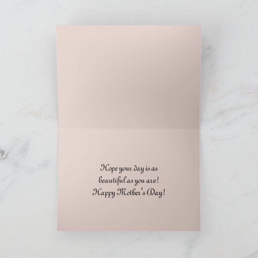 Fröhlicher Muttertag Rosa Streifen Hibiskus Karte (Innenseite)