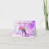 Fröhlicher Muttertag rosa Tulpen in gläsernen Slip Karte (Vorderseite)