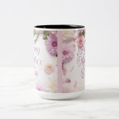Fröhlicher Muttertag rosa Zweifarbige Tasse (Mittel)