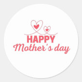 Fröhlicher Muttertag Runder Aufkleber (Vorderseite)