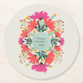 Fröhlicher Muttertag Runder Pappuntersetzer (Vorderseite)