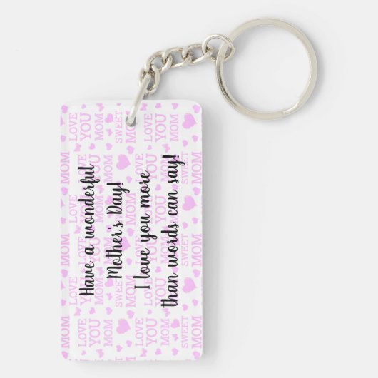 Fröhlicher Muttertag Schlüsselanhänger (Rückseite)