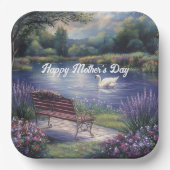 Fröhlicher Muttertag Schwanensee Pappteller (Vorderseite)