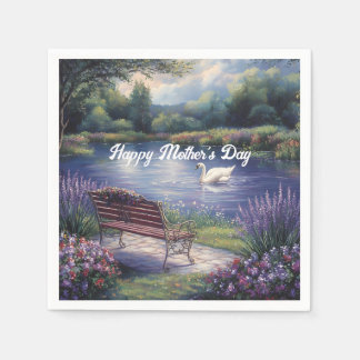Fröhlicher Muttertag Schwanensee Serviette
